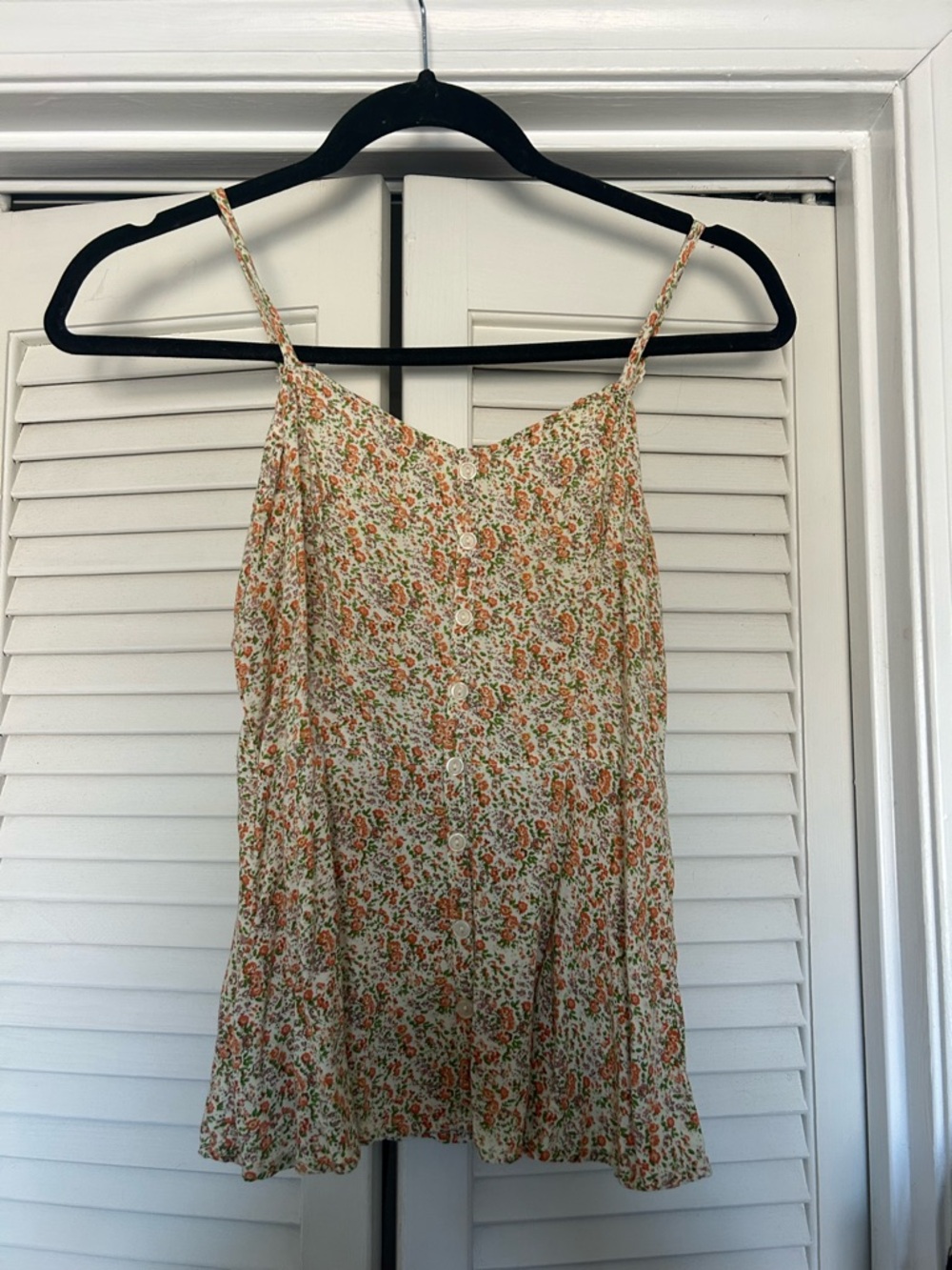 Kirra Cream Cami with Orange & Green Floral Print